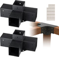 Ensemble de Supports pour Pergola en Bois 10x10 cm - Base Renforcée à 4 Voies pour Tonnelles et Cabanes