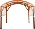 Pergola de Jardin Moderne en Bois avec Toile Écrue 303 x 300 cm - Modèle Scopello