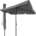 Parasol Rectangulaire Inclinable 200x125cm avec Protection UV, Gris