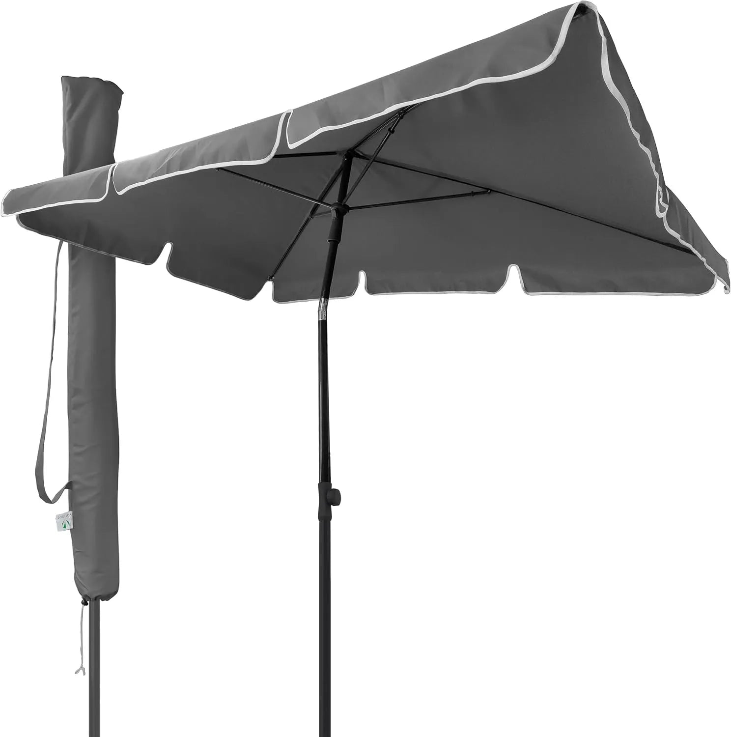Parasol Rectangulaire Inclinable 200x125cm avec Protection UV, Gris