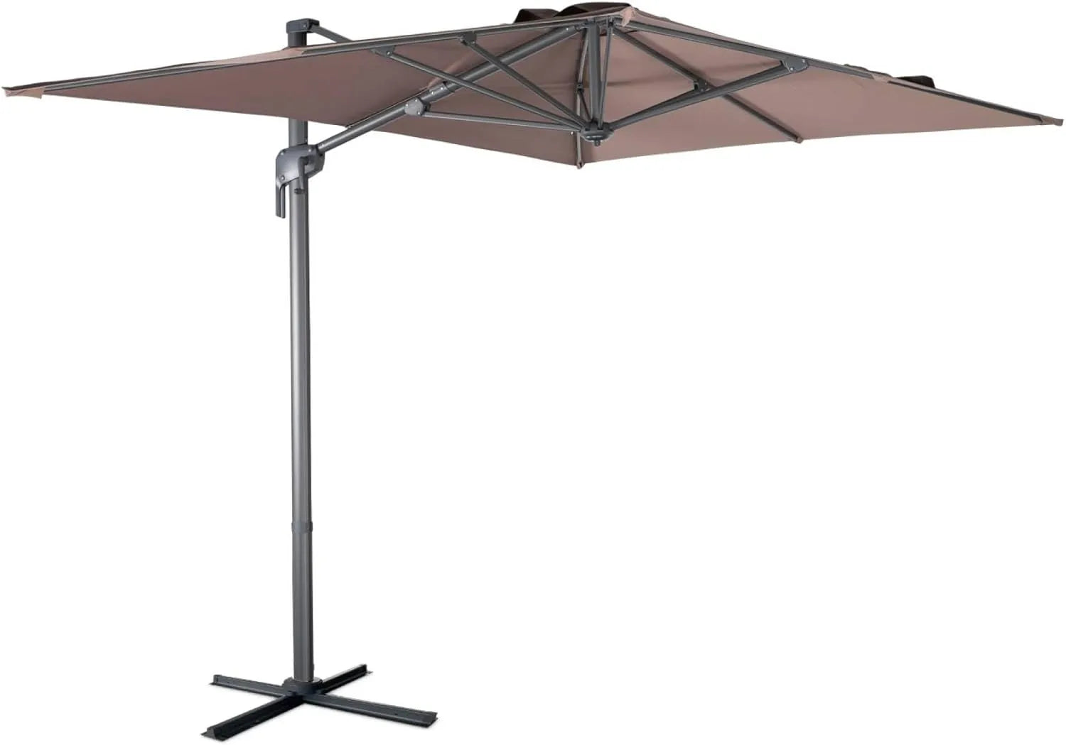 Parasol déporté rectangulaire 2x3m inclinable et rotatif 360° - Taupe