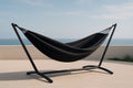 Hamac avec Support Métal Noir Tissu