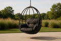 Chaise Suspendue Métal Coussin Polyester Noir