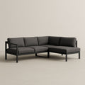 Canapé d'angle extérieur aluminium et polyester Gris 210x210 cm