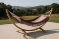Hamac en Bois avec Tissu en Coton Rouge et Beige