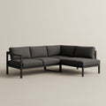Canapé d'Angle Extérieur Aluminium et Polyester 210x210 cm Gris